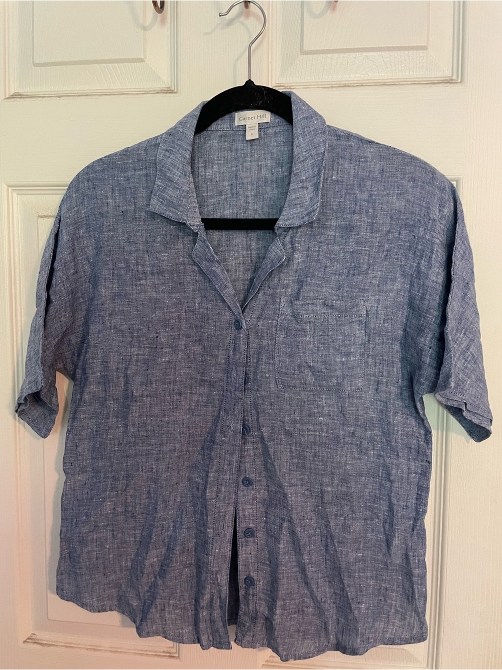 Garnet Hill Blue Blend Short-Sleeve Shirt